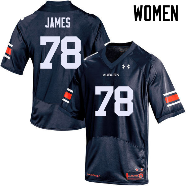 Women's Auburn Tigers #78 Darius James Navy College Stitched Football Jersey